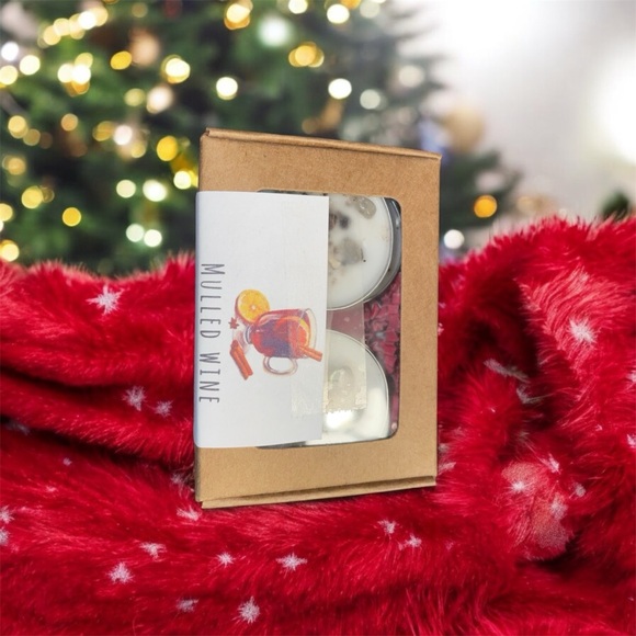 Mulled Wine Tea Light Candles Set of 4 Hand Made Cloves & Labradorite - Picture 3 of 7